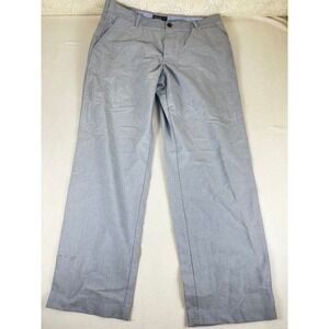 IZOD Mens 36x32 Straight Fit Light Blue Cotton Textured Flat Front Pants 45BM043